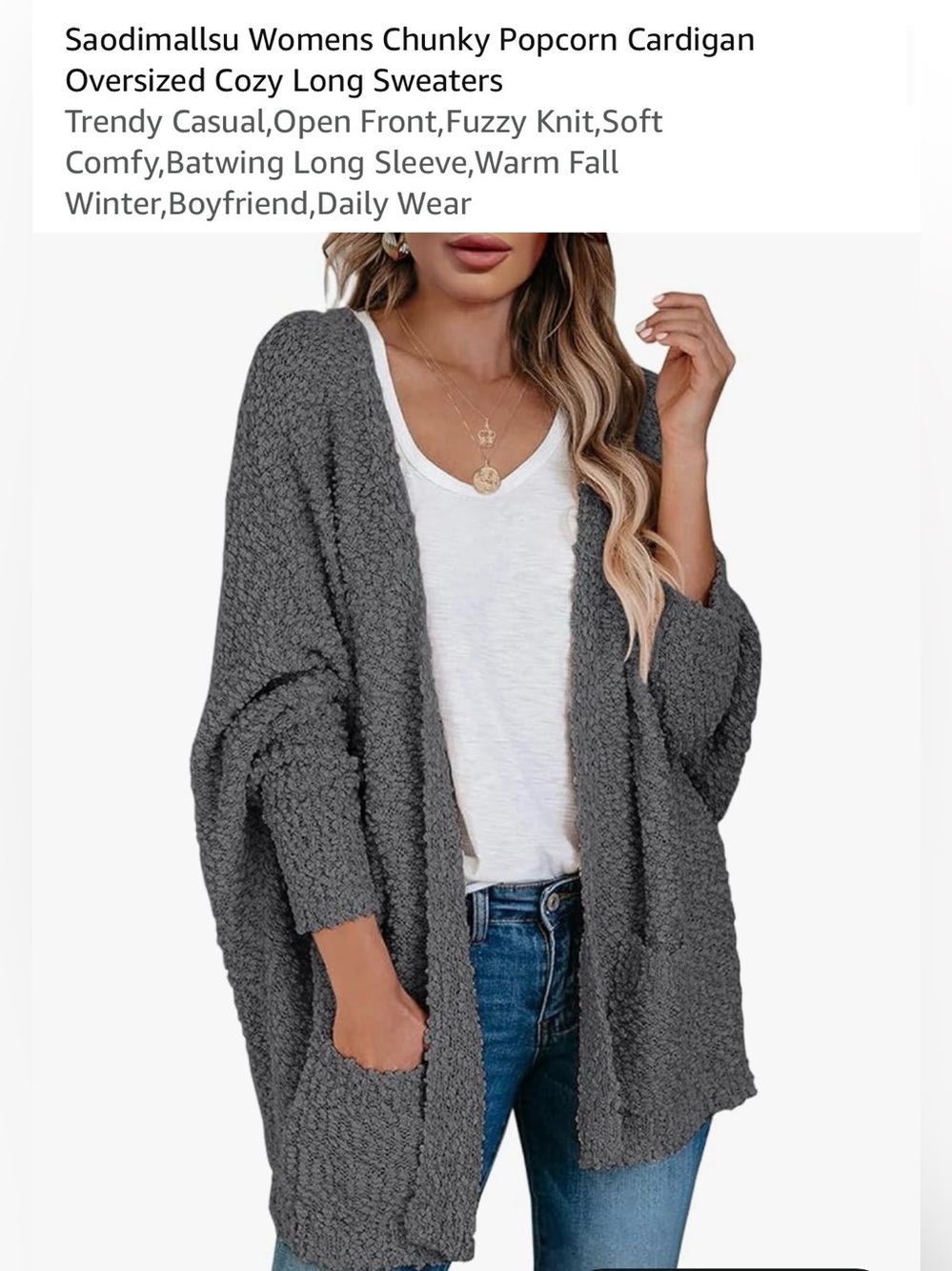 Cozy Open-Front Chunky Cardigan Sweater - Gray